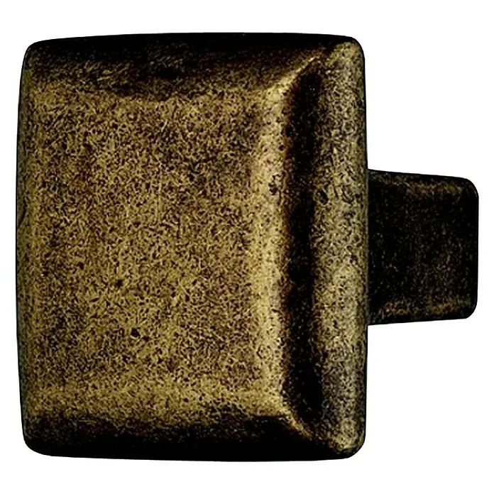 Möbelknopf - Typ Möbelgriff: Knopf, Braun - Quadratischer, bronzefarbener Möbelknopf mit rustikaler Textur für Schränke und Schubladen, der jedem Raum einen Vintage-Touch verleiht.