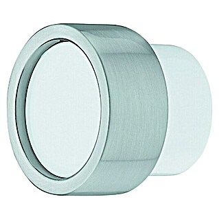 Möbelknopf (Ø x H: 35 x 30 mm, Kunststoff, Vernickelt, Weiß/Silber)