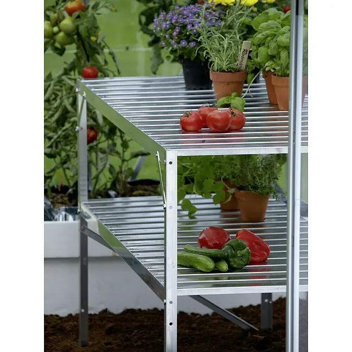 Vitavia Anzuchttisch III - 54 x 121 x 76 cm, Aluminium - Gewächshausregal mit frischem Gemüse und Kräutern, ideal für die Aufbewahrung und Präsentation Ihrer Ernte.
