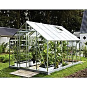Vitavia Gewächshaus (3,83 x 2,57 x 2,3 m, Farbe: Aluminium, Einscheibensicherheitsglas (ESG), 3 mm)