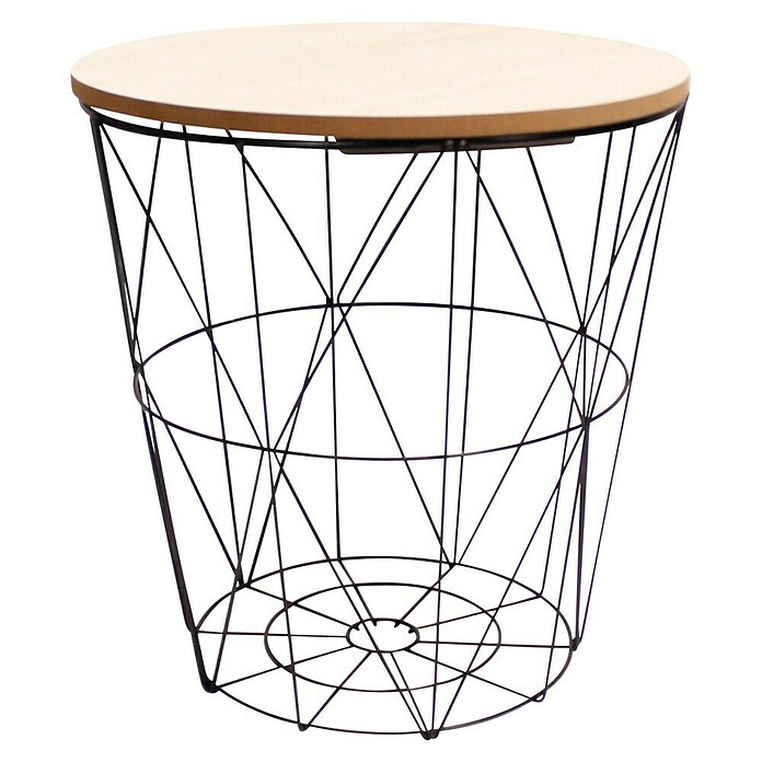 Mesa auxiliar Luke (Ø x Al: 29 x 31 cm, Tablero de fibra de madera de densidad media (MDF), Marrón claro)