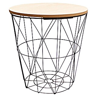 Mesa auxiliar Luke (Ø x Al: 29 x 31 cm, Tablero de fibra de madera de densidad media (MDF), Negro/Marrón)