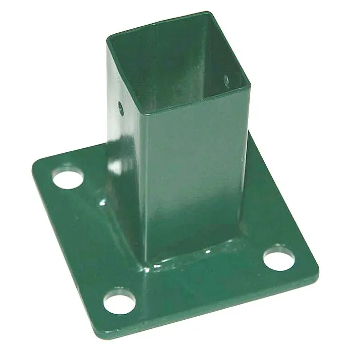 Peddy Shield Standfuß - Passend für: 40 x 40 mm Zaunpfosten, Grün - Grüner Pfostenträger aus Metall zur sicheren Befestigung von Holzpfosten, ideal für Zäune und Carports, mit Befestigungslöchern.
