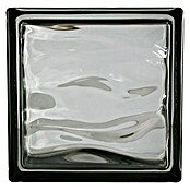 Fuchs Design Bloque de vidrio BM Reflex (Negro, Aqua, 19 x 19 x 8 cm)