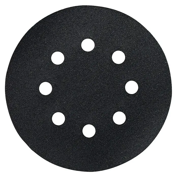 Craftomat Schleifblätter BFCC - Durchmesser: 125 mm, Körnung: 240, Gelocht - Schleifscheibe: Schwarze Schleifscheibe mit acht Löchern zur Staubabsaugung, ideal für Schleifarbeiten an Holz und Metall.
