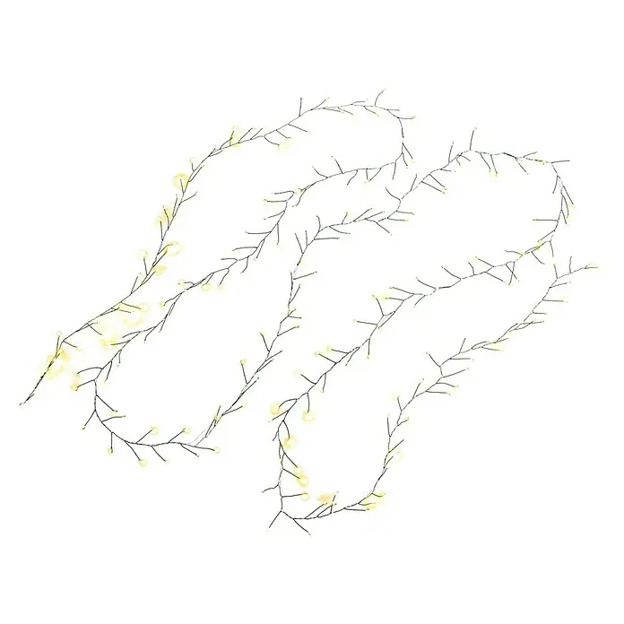 Tween Light Guirnalda luminosa LED Micro - Para exterior, Color de luz: Blanco cálido, Número de bombillas: 200 ud. - Una guirnalda decorativa con flores y hojas artificiales delicadas, ideal para ocasiones festivas y como un elegante accesorio para el hogar.