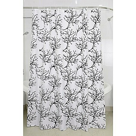 Venus Textil-Duschvorhang Makani (180 x 200 cm, Schwarz/Weiß)