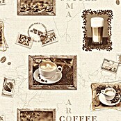 Rasch Papiertapete Coffee (Braun/Erdtöne/Taupe, Motiv, 10,05 x 0,53 m)