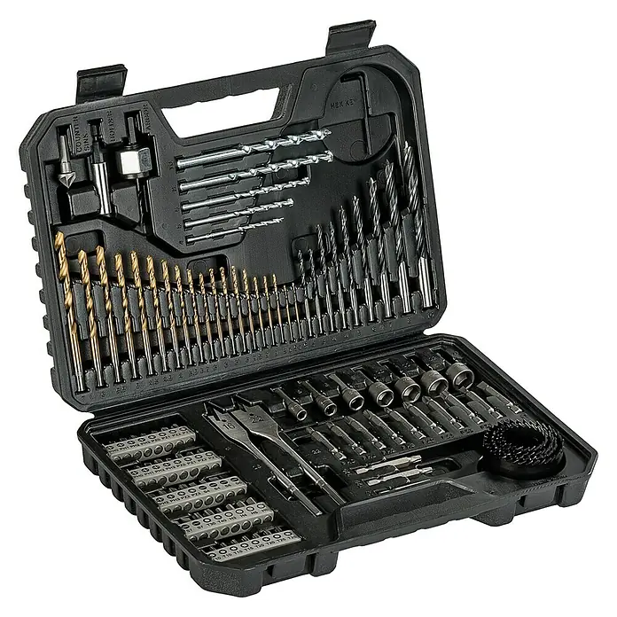 Bosch Bohrer- & Bit-Set Titanium - 103 -tlg. - Eine Bohrer-Bit-Box mit verschiedenen Größen und Typen, ideal für Heimwerker- und professionelle Projekte.