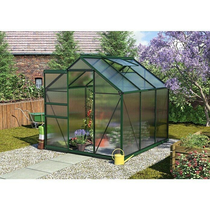 Vitavia Gewächshaus Calypso 4400 (2,32 x 1,95 x 2,07 m, Farbe: Smaragd, Polycarbonat, 4 mm)