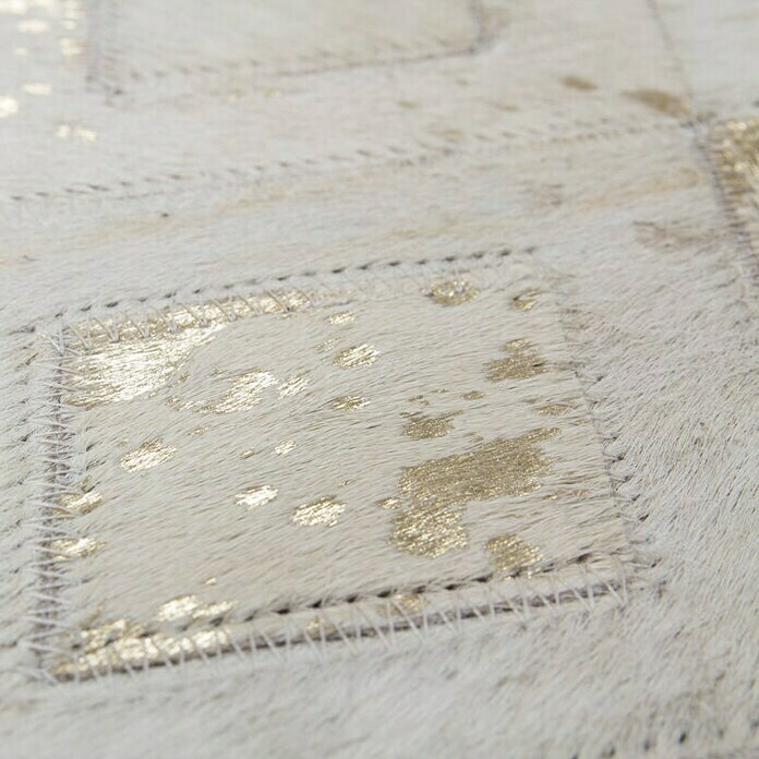 Kayoom Echtlederteppich Dazzle 100Elfenbein/Gold, L x B: 230 x 160 cm, 100 % Leder Detail Shot