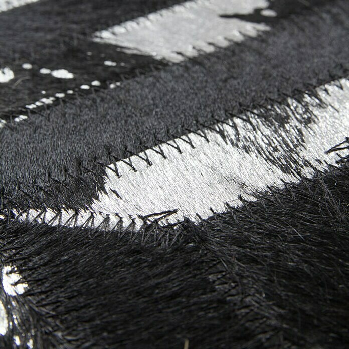 Kayoom Echtlederteppich DazzleSchwarz/Silber, L x B: 230 x 160 cm, 100 % Leder Detail Shot