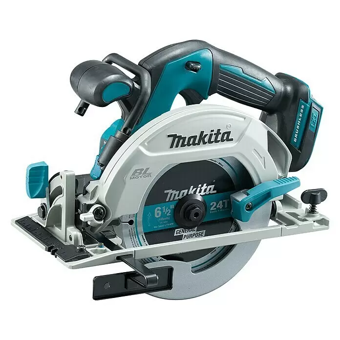 Makita LXT 18V Akku-Handkreissäge DHS680Z - 18 V, Ohne Akku, Leerlaufdrehzahl: 5.000 U/min - Vorderansicht