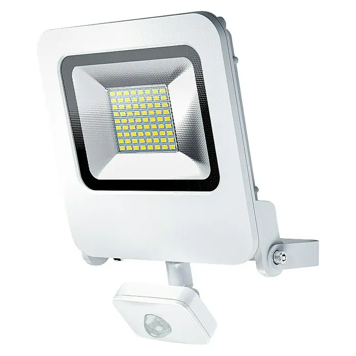 Ledvance LED-Strahler Endura Flood50 W, Weiß, Warmweiß, IP44 - Weiße LED-Außenleuchte mit Bewegungsmelder, ideal für die Beleuchtung von Haus und Garten. Robust und energieeffizient.