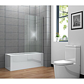 Corniche Mampara para bañera Cube (An x Al: 80 x 140 cm, 1 ud., Claro)