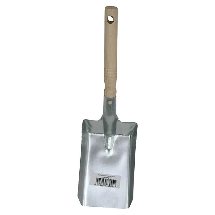 Kohleschaufel - Silber, Verzinkt - Kohleschaufel aus Metall mit Holzgriff, ideal für den Kohletransport. Das robuste Design gewährleistet Langlebigkeit.