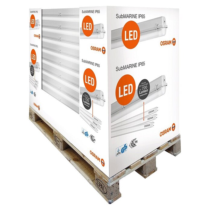Osram LED-Feuchtraum-Lichtleiste Submarine (8 W, Länge: 65,5 cm, Neutralweiß, IP65)