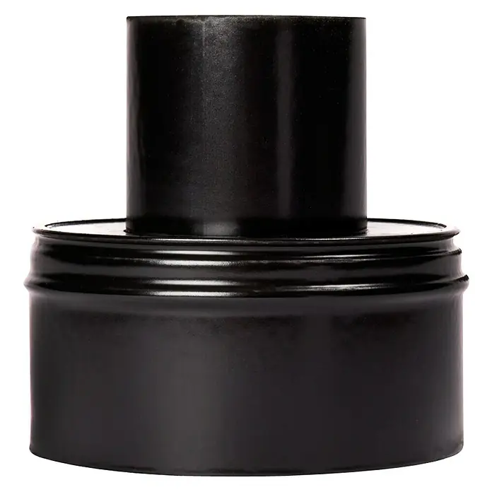 Pellet-Erweiterung - Durchmesser: 80 mm - 120 mm, Emailliert, Schwarz - Schwarzer Rauchrohr-Adapter für Ofenrohre, ideal zur Verbindung verschiedener Durchmesser und für sichere Abgasführung.