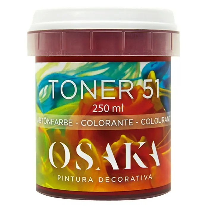 Osaka Colorante Toner - Fuego granito, 250 ml - Imagen del concentrado de color "Toner 51" de 250 ml de Osaki, destinado a la pintura decorativa.