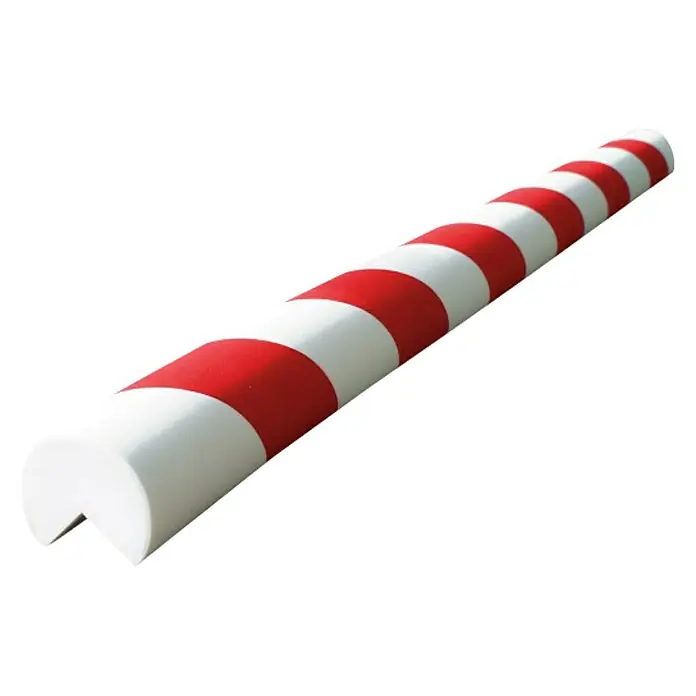 Banda de gomaespuma PU4025RB - L x An: 75 x 4 cm - Un protector de esquina de espuma a rayas rojas y blancas, ideal para proteger esquinas y bordes de impactos. Las rayas son llamativas y advierten de peligros.
