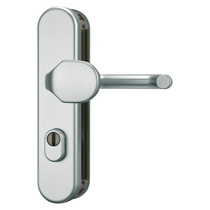 Abus Herraje de protección (Puerta de entrada del apartamento, Aluminio, Grosor de puerta: 37 - 47 mm, Botón exterior, manilla interior)