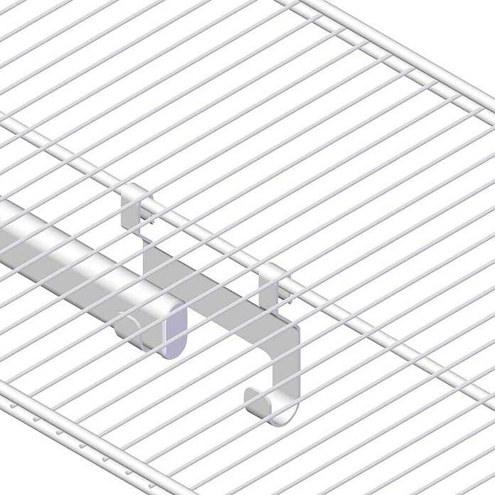 Lundbergs Doppelhaken (L x B x H: 19 x 94 x 81 mm, Weiß, Geeignet für: Kleiderstangen, 2 Stk.)