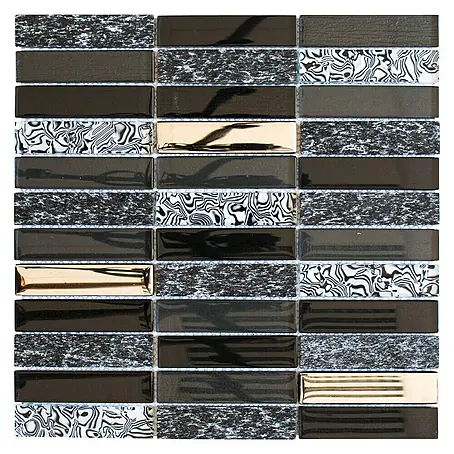 Mosaikfliese Rechteck Crystal Mix NIGHT 88X