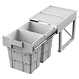 essensa Cubo de basura empotrado Easywaste (32 l, Plástico, Gris, Capacidad de 2 x 16 l)