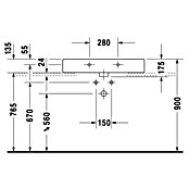 Duravit Vero Waschtisch (47 x 80 cm, Ohne Beschichtung, Beckenunterseite geschliffen, Keramik, Weiß)