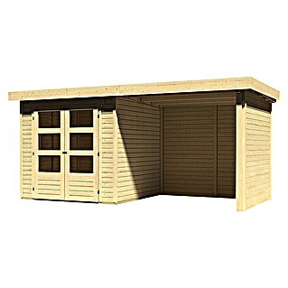 Karibu Gartenhaus Askola 2 (Außenmaß inkl. Dachüberstand (B x T): 467 x 238 cm, Holz, Natur)