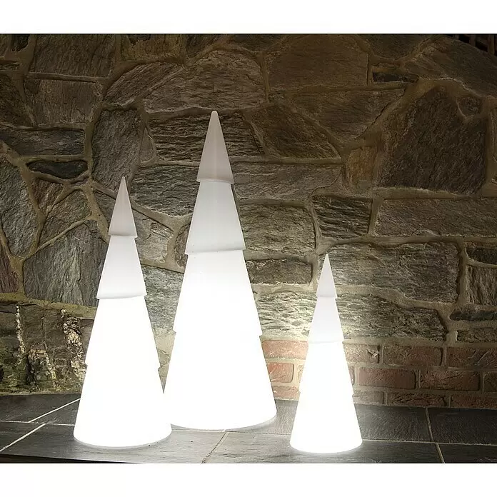 8 Seasons Design Shining LED-Solar-Weihnachtsleuchte Tree - Weiß, Durchmesser: 21 cm - Stimmungsaufnahme