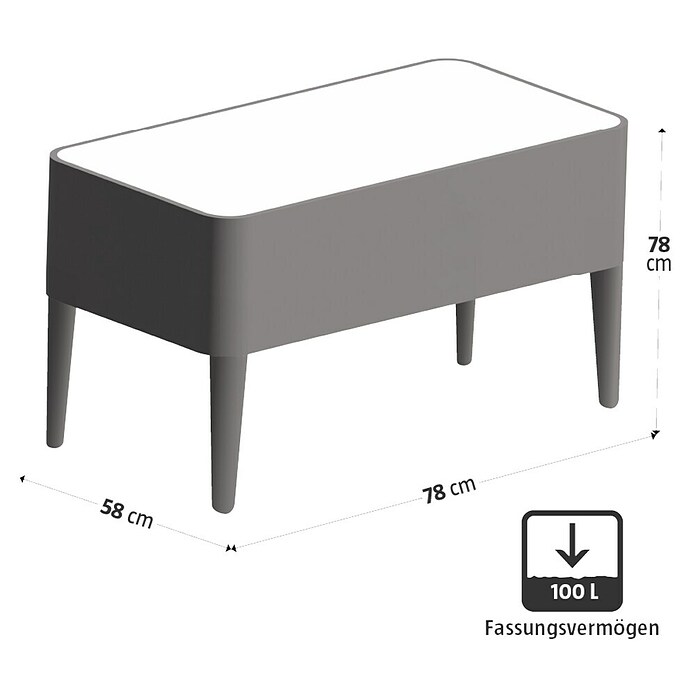 Dobar Hochbeet Kubus 2.0 (78 x 58 x 78 cm, Holz, Anthrazit) | BAUHAUS