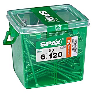 Spax Universalschraube T-Star plus (Ø x L: 6 x 120 mm, WIROX Oberfläche, T-Star plus, 80 Stk., Kunststoffbox)