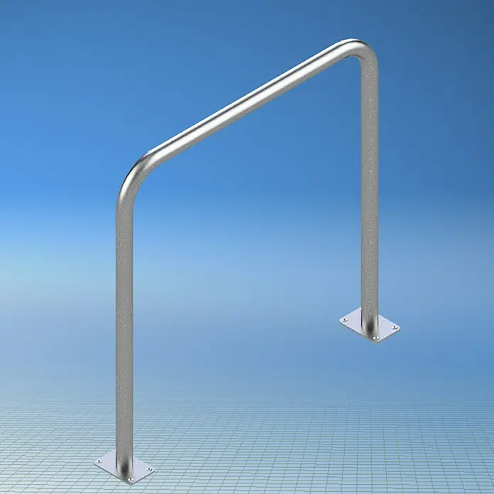 Schake Sperrbügel - B x H: 1.000 x 1.000 mm, Stahl, Aufdübeln, Ohne Querholm - Metall-Fahrradständer zur sicheren Aufbewahrung. Robuste Konstruktion für den Außenbereich, ideal für Fahrradparks und öffentliche Plätze.