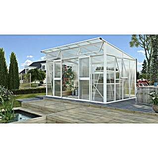 Vitavia Gewächshaus Aura 11500 (Außenmaß inkl. Dachüberstand (B x T): 392,8 x 295 cm, 10 mm, Weiß)