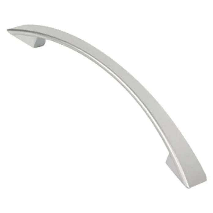 Nesu Tirador para muebles 99617 - L x An x Al: 12,1 x 1,9 x 1,8 cm, Acero, Cromado - Elegantes tiradores de cajón curvos plateados. Herraje moderno con una superficie lisa para toques elegantes en cualquier habitación.