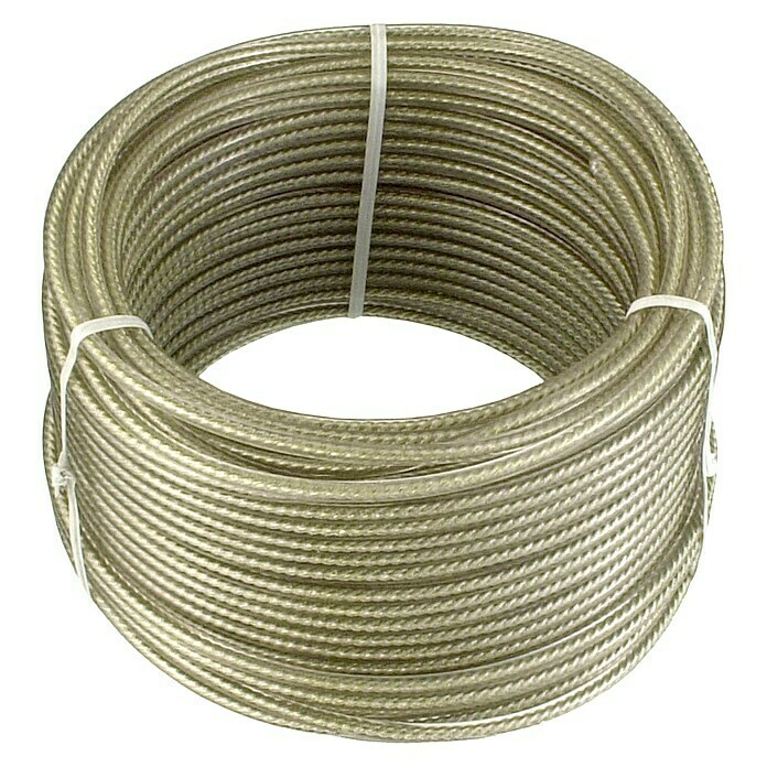 Cable metálico DY2701381 (Carga soportada: 36 kg, Ø x L: 3 mm x 20 m, Galvanizado)