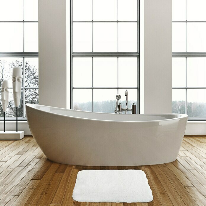 MSV Alfombra para baño Douceur (50 x 70 cm, Blanco)