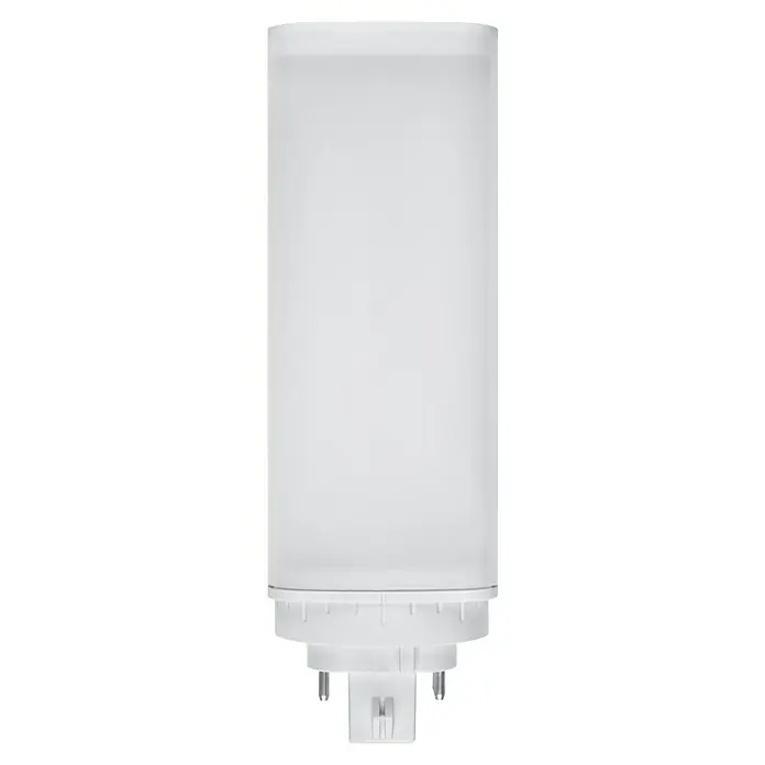 Ledvance LED-Leuchtmittel DULUX T/E26 - GX24q-3, 10 W, 1.100 lm - Nahaufnahme einer weißen LED-Lampe mit Stiftsockel, ideal für energiesparende Beleuchtung und langlebige Leistung.