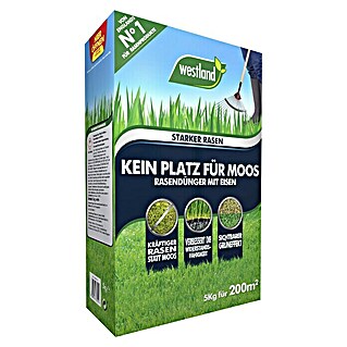 Westland Rasendünger Kein Platz für Moos (5 kg, Inhalt ausreichend für ca.: 200 m²)