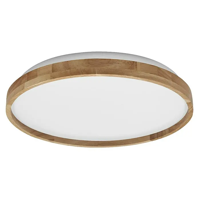 Ledvance Orbis LED-Deckenleuchte rund Alison - 16 W, Ø x H: 29,5 x 6 cm, Holzdekor, Warmweiß - Elegante LED-Deckenleuchte mit Holzrahmen. Das moderne Design macht sie zu einem Blickfang in jedem Raum. Perfekt für stilvolle Beleuchtung.