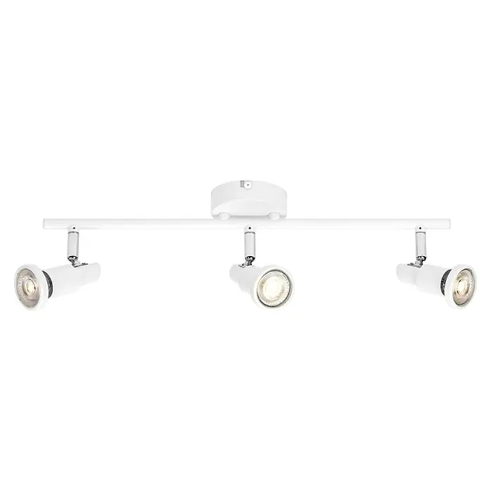 Ledvance Deckenstrahler Spot - 10,2 W, L x B x H: 48,6 x 9 x 15,5 cm, Weiß, GU10, 3 Stk. - Weiße LED-Deckenleuchte mit drei Strahlern an einer Schiene für die Deckenmontage. Moderne Beleuchtung für Innenräume.
