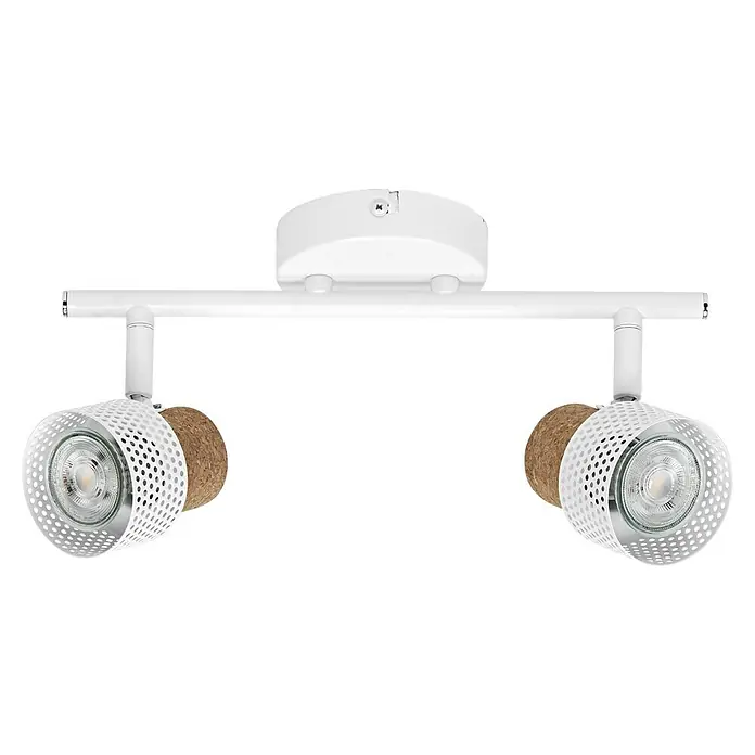 Ledvance Wandstrahler Spot Cork - 6,8 W, L x B x H: 33,8 x 10 x 13,6 cm, Weiß, GU10, 2 Stk. - Weiße zweiflammige Strahler-Deckenleuchte mit modernen Akzenten für eine helle und stilvolle Beleuchtung im Raum.