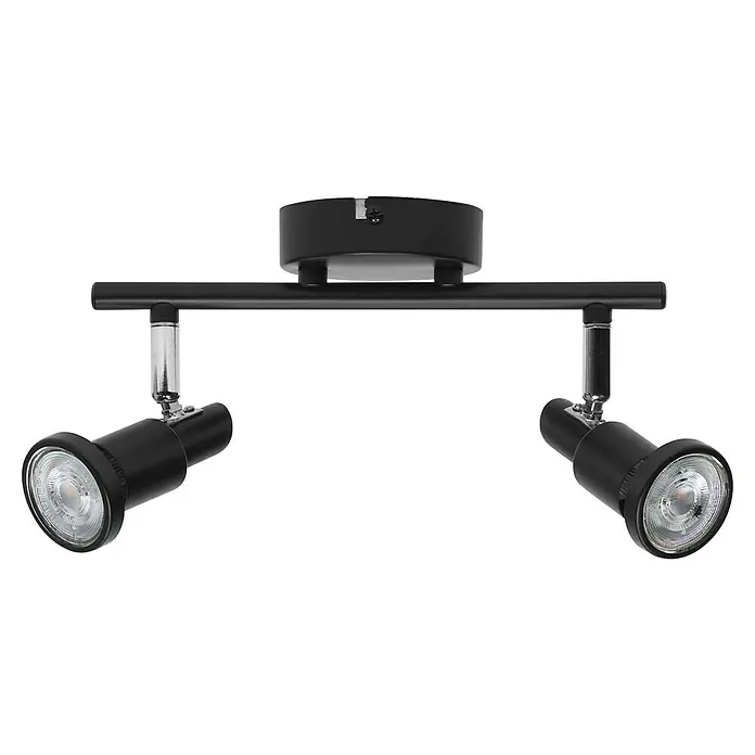 Ledvance Deckenstrahler Spot - 6,8 W, L x B x H: 25,6 x 9 x 15,5 cm, Schwarz, GU10, 2 Stk. - Schwarze Deckenleuchte mit zwei Strahlern, die sich ideal für die gezielte Beleuchtung eignen. Elegantes Design für moderne Interieurs.