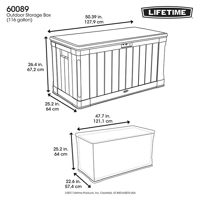 Lifetime Kissenbox Harmony128 x 64 x 67 cm, Braun, Kunststoff Unknown