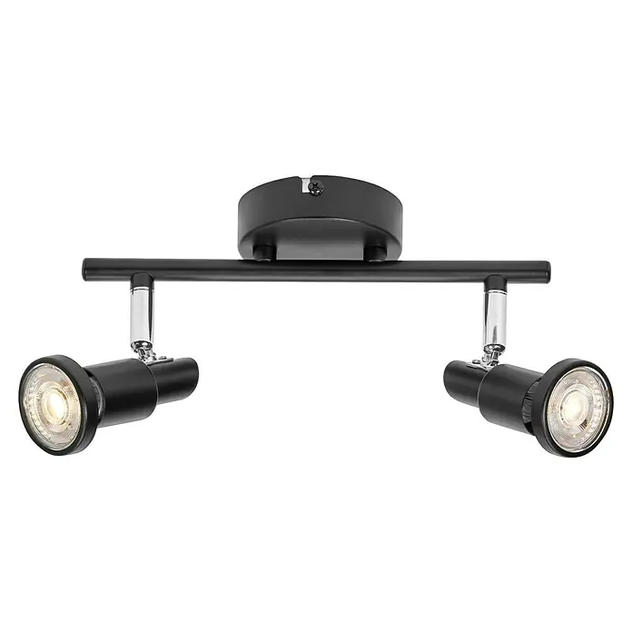 Ledvance Deckenstrahler Spot - 6,8 W, L x B x H: 25,6 x 9 x 15,5 cm, Schwarz, GU10, 2 Stk. - Deckenleuchte mit zwei Strahlern. Die moderne Lampe sorgt für eine gute Beleuchtung im Raum. Das schlichte Design passt zu vielen Einrichtungsstilen.