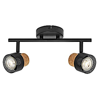 Ledvance Foco de pared Cork (6,8 W, L x An x Al: 33,8 x 10 x 13,6 cm, Negro, GU10, 2 ud.)
