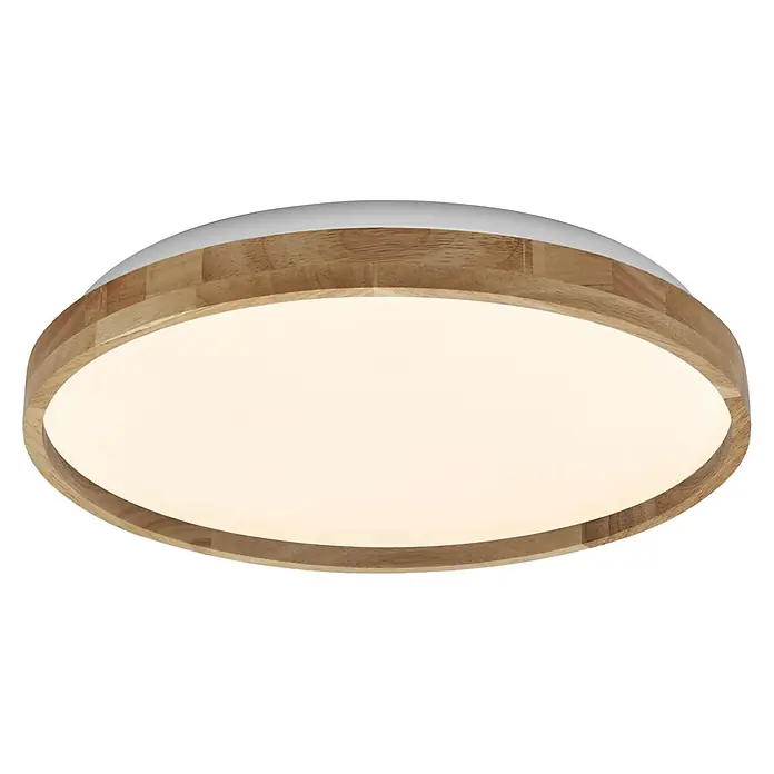 Ledvance Orbis LED-Deckenleuchte rund Alison - 16 W, Ø x H: 29,5 x 6 cm, Holzdekor, Warmweiß - Eine runde Deckenleuchte mit Holzrahmen und warmweißem Licht, die eine gemütliche Atmosphäre erzeugt. Perfekt für Wohn- und Schlafräume.