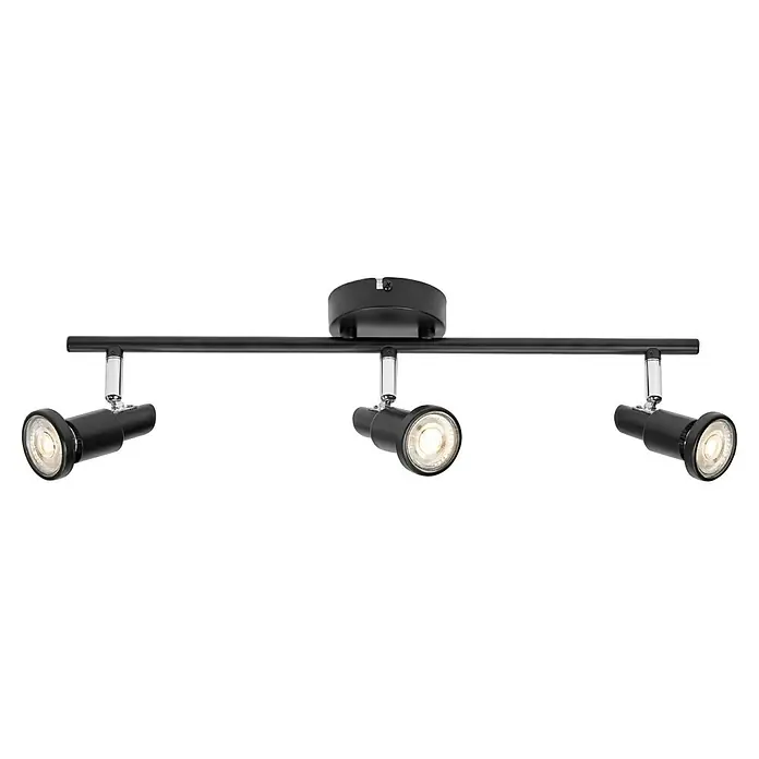 Ledvance Deckenstrahler Spot - 10,2 W, L x B x H: 48,6 x 9 x 15,5 cm, Schwarz, GU10, 3 Stk. - Drei-flammige, schwarze Strahler-Deckenleuchte mit verstellbaren Köpfen für eine flexible Beleuchtung im Raum.