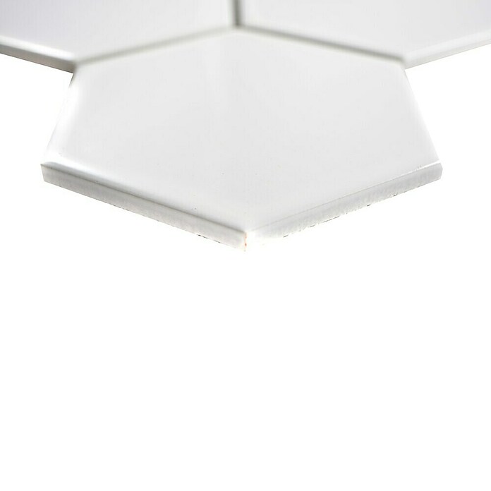Mozaïektegel Hexagon Uni HX 100 (25,6 x 29,5 cm, Wit, Glanzend)